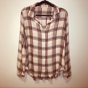 Cloth & Stone frayed flannel size L